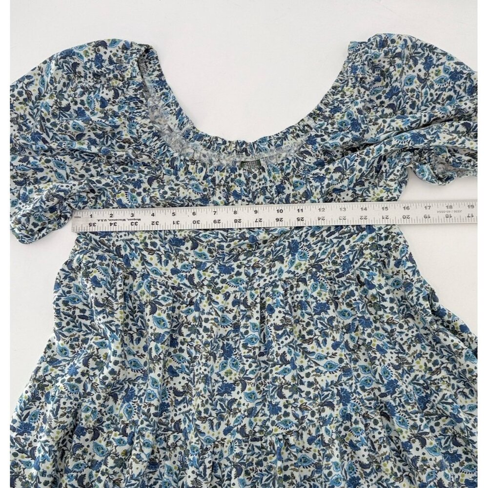 Wild Fable Off The Shoulder Floral Puff Sleeve Blue Mini Dress Sz S‎ Cottagecore - Picture 9 of 11
